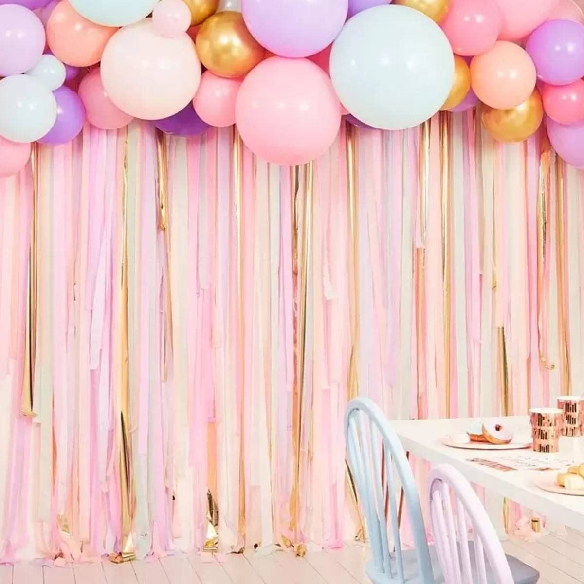 Ballonnenbogen-Ginger Ray Backdrop Pastel Streamers En Ballonnen Mix It Up