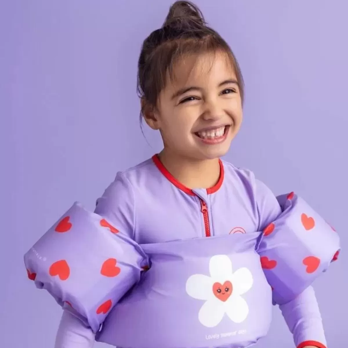 Zwemkleding-Swim Essentials Bestel Nu Het Zwemvest Puddle Lila Hartjes (2-6 Jaar)