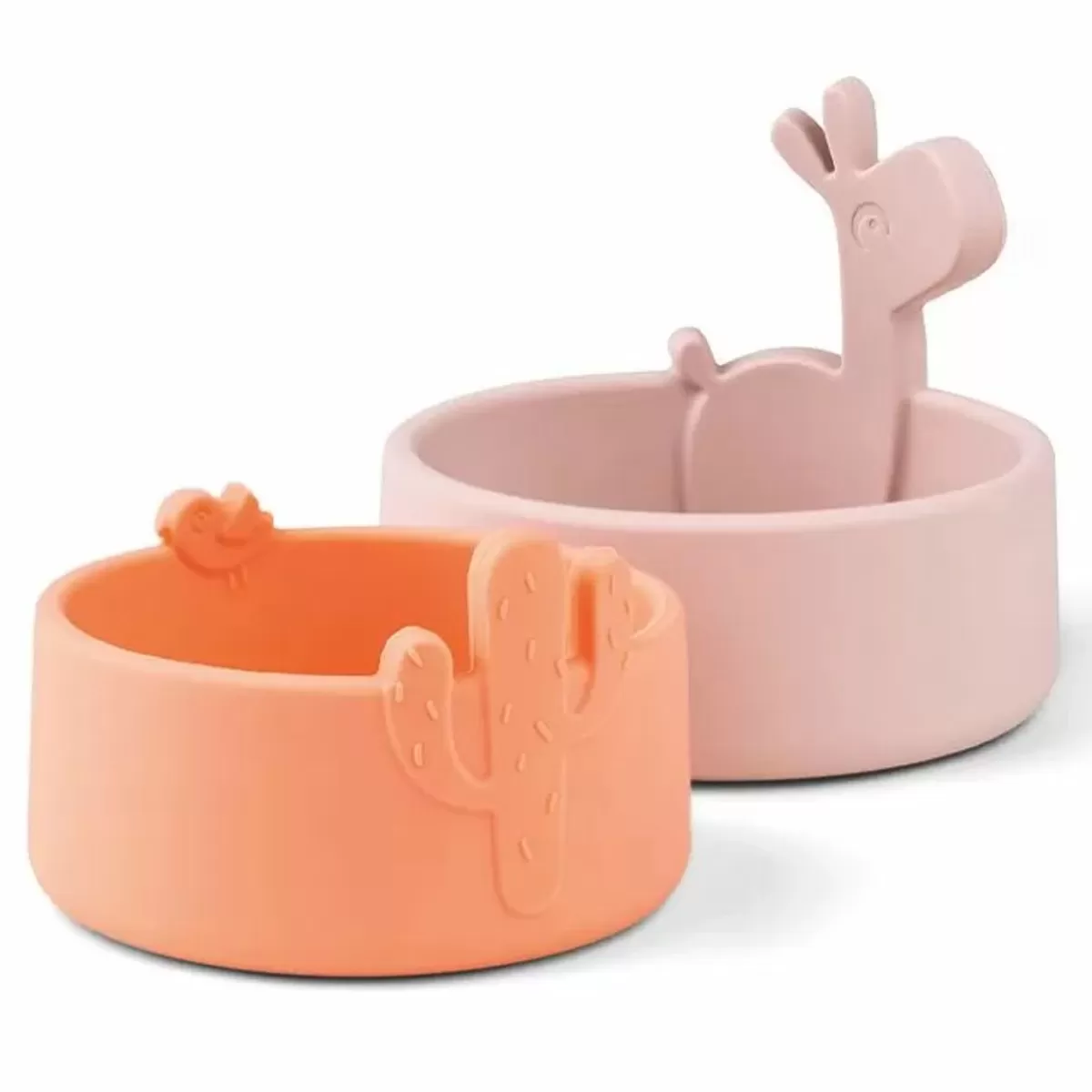 Bakjes & Kommetjes-Done by Deer Siliconen Kommen (2St) Lalee Powder/Coral
