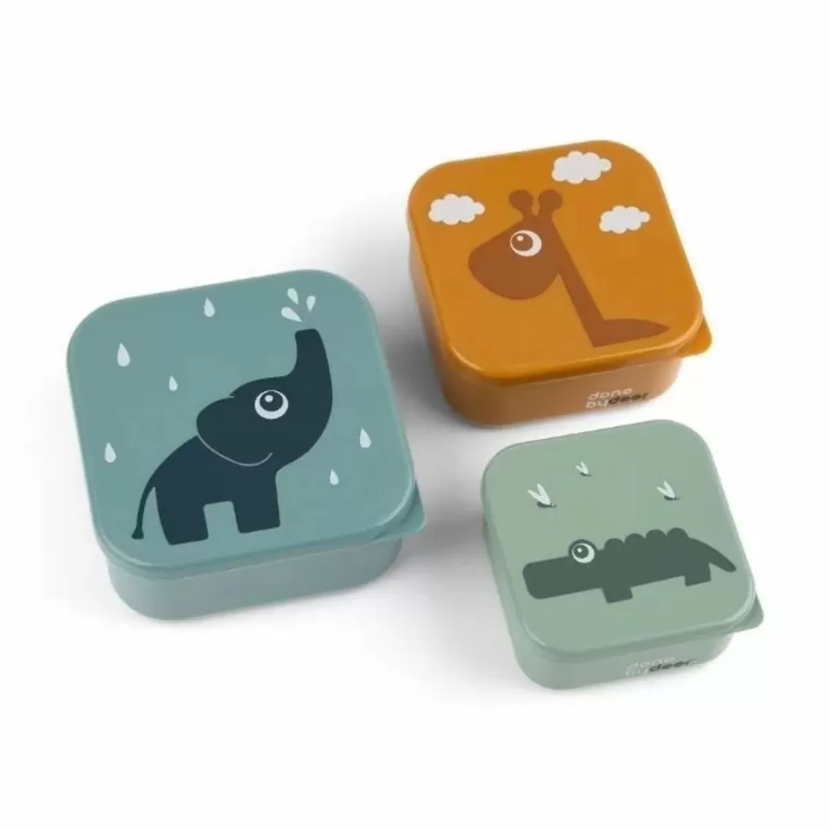 Bakjes & Kommetjes-Done by Deer Snackbox Set Deer Friends Blue Mix (3St)