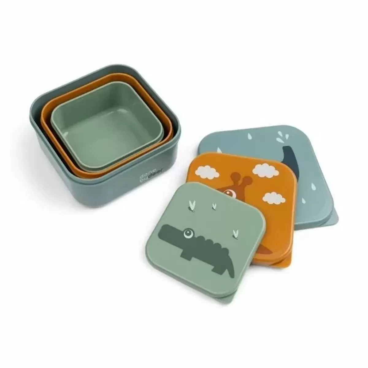 Bakjes & Kommetjes-Done by Deer Snackbox Set Deer Friends Blue Mix (3St)