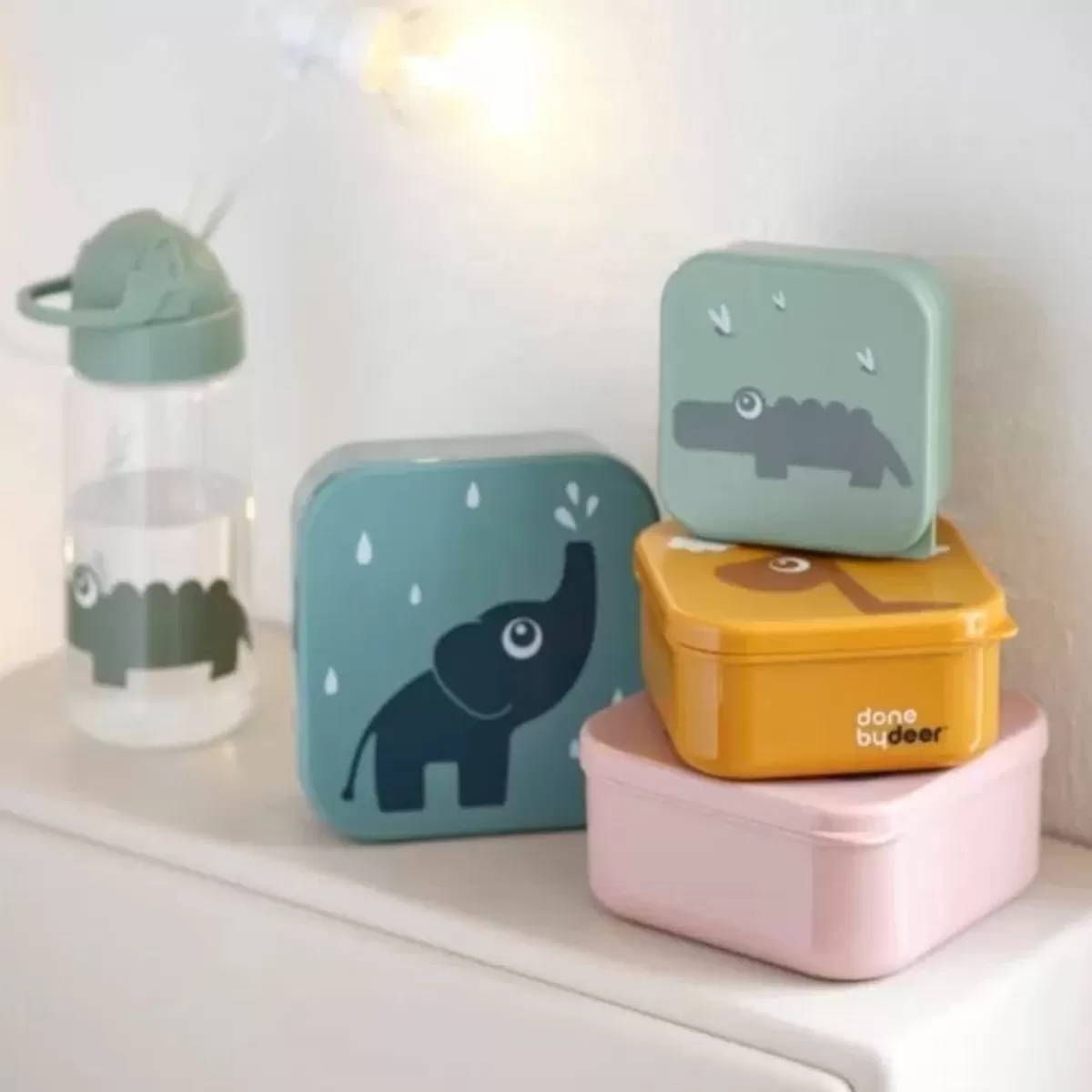 Bakjes & Kommetjes-Done by Deer Snackbox Set Deer Friends Blue Mix (3St)