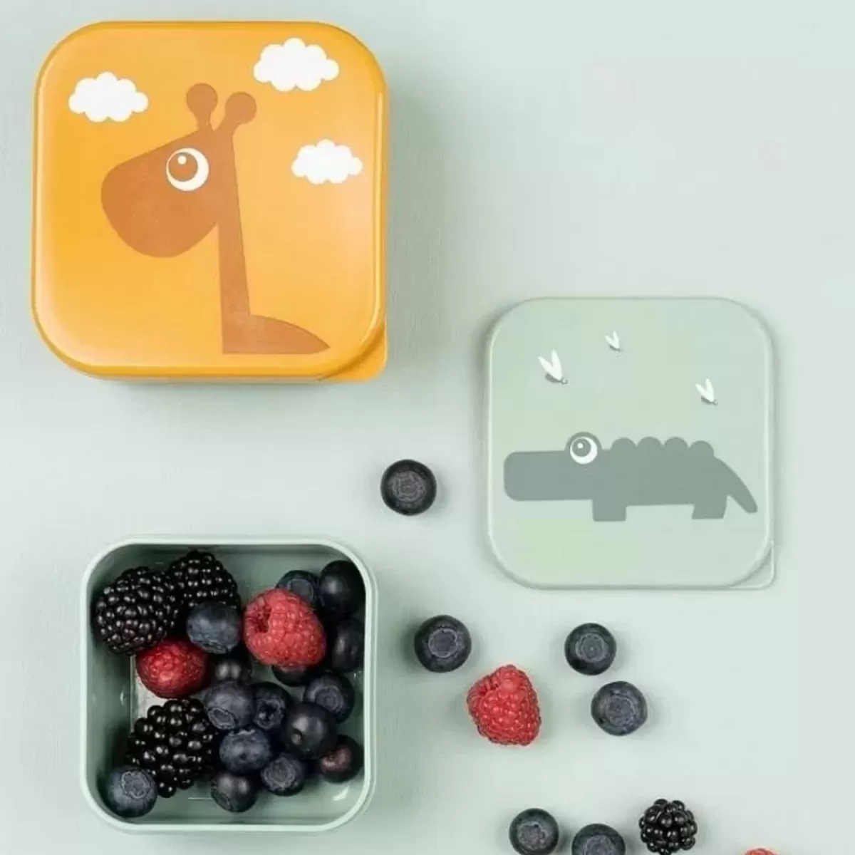 Bakjes & Kommetjes-Done by Deer Snackbox Set Deer Friends Blue Mix (3St)