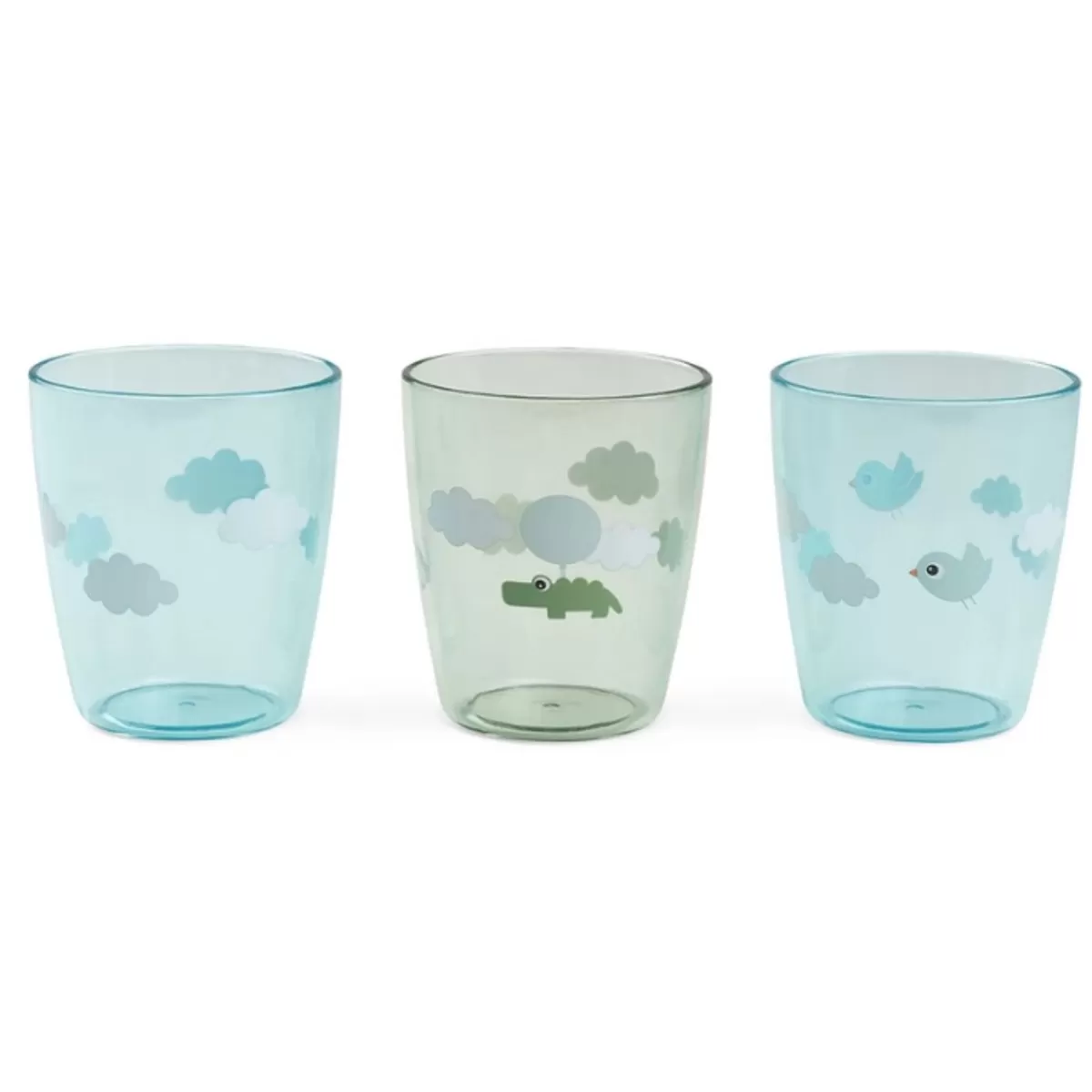 Drinkbekers-Done by Deer Yummi Mini Glazen Happy Clouds Green (3St)