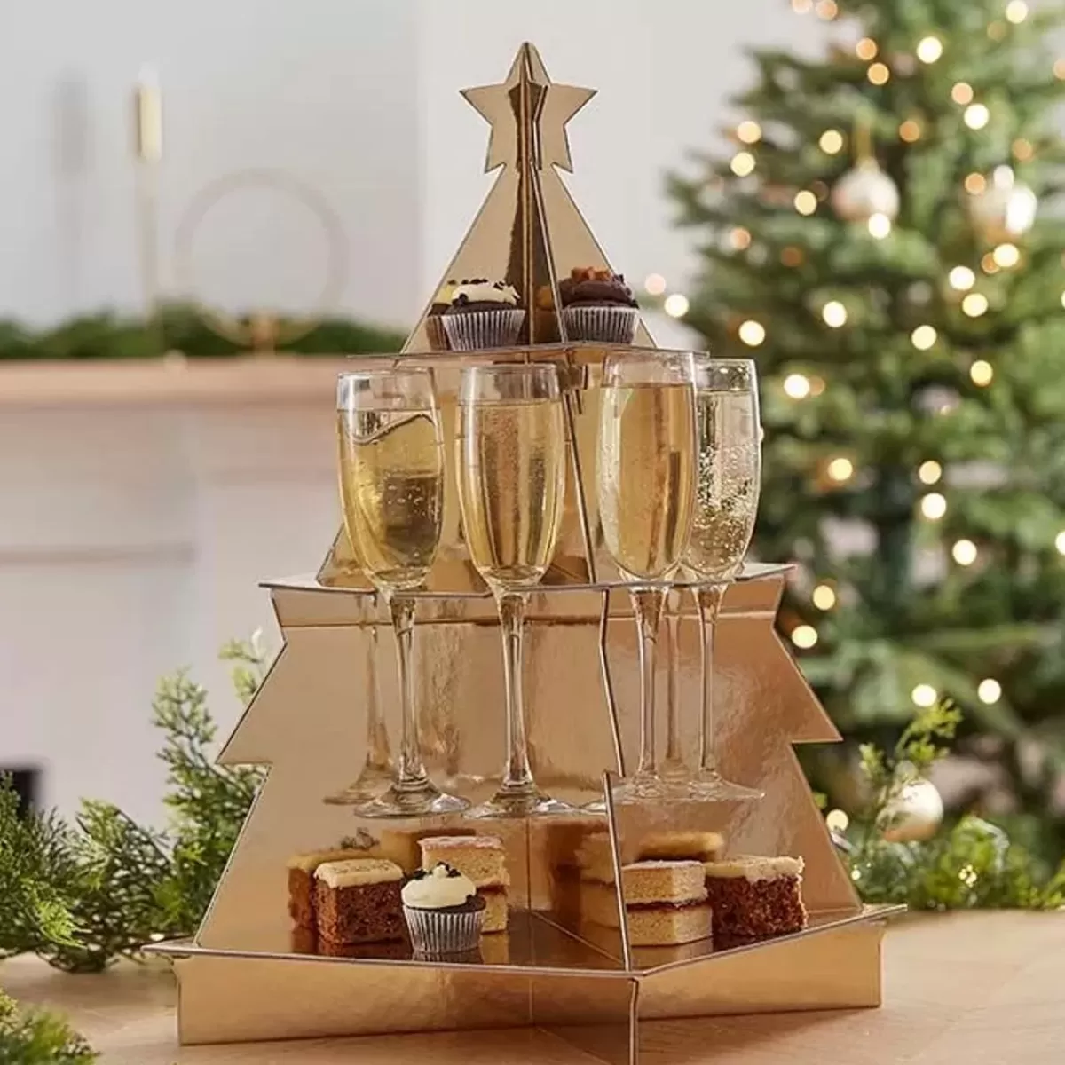 Kerst-Ginger Ray Etagere Kerstboom Goud Deck The Halls