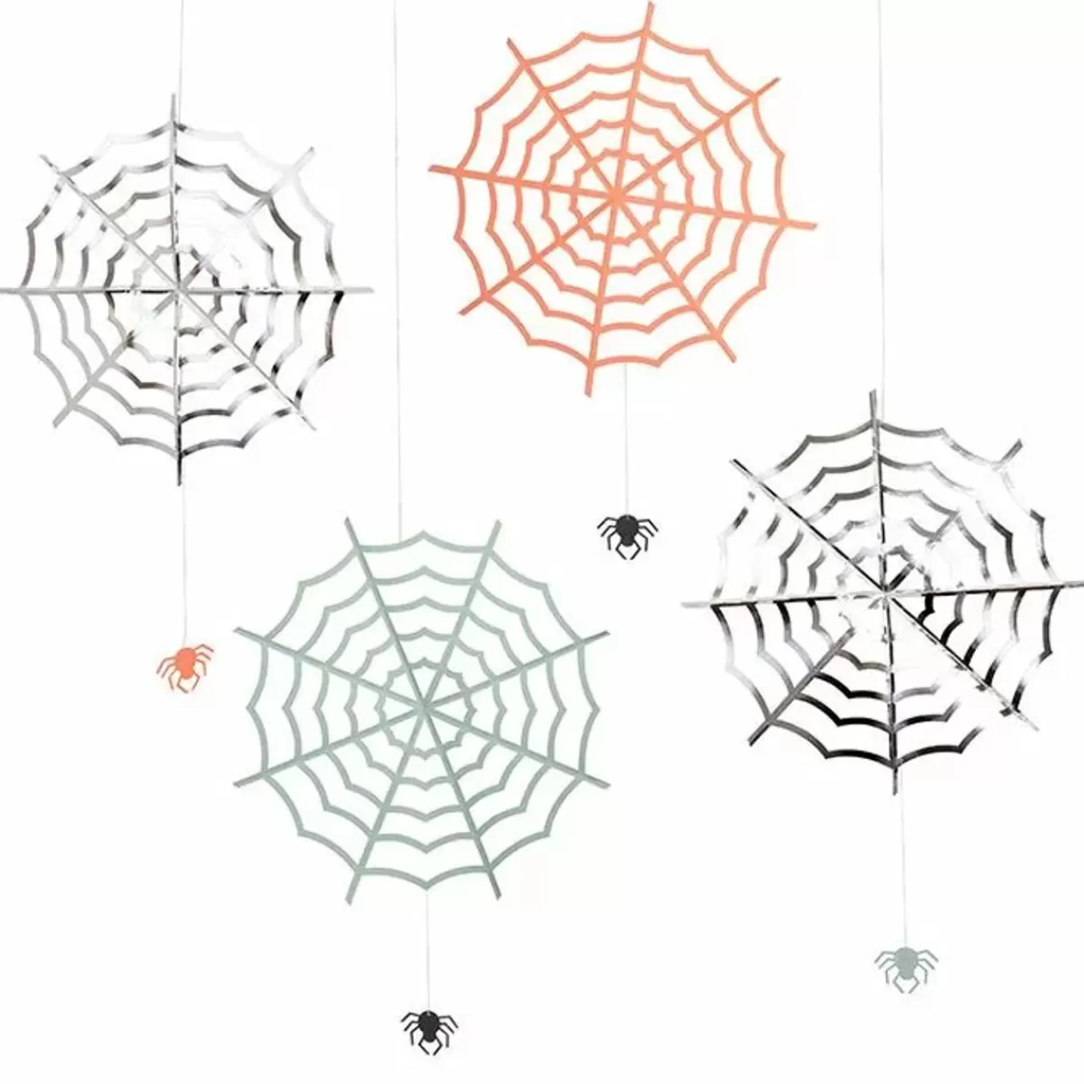 Halloween-Meri Meri Hangdecoratie Spinnenwebben Pastel Halloween (4St)