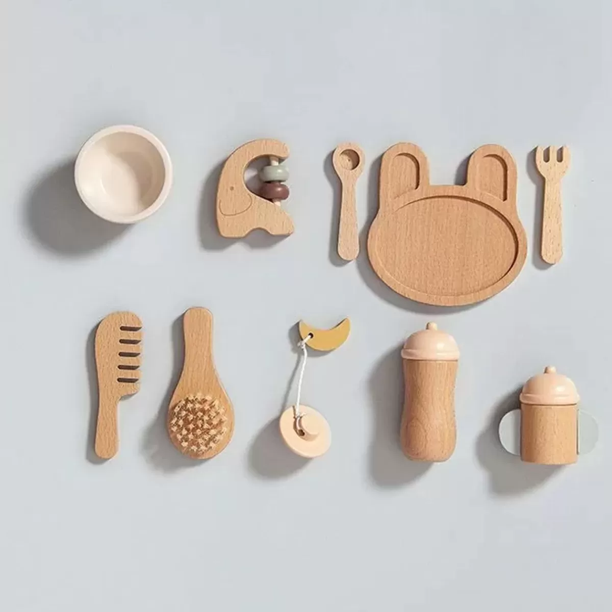 Houten Speelgoed-Petit Monkey Houten Baby Speelset