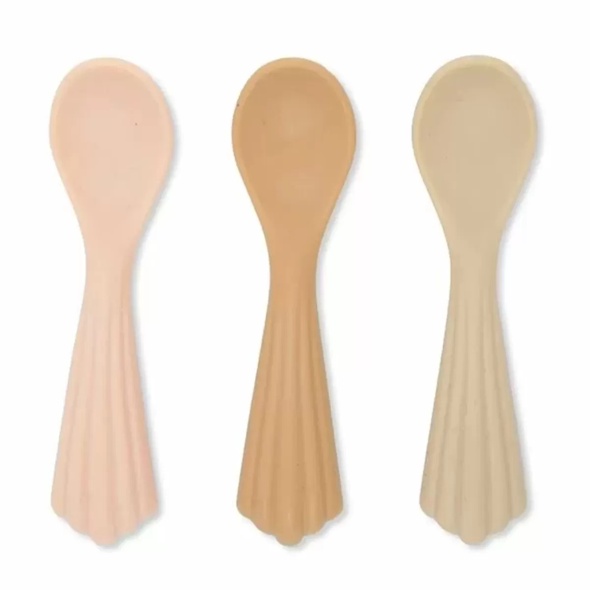 Kinderbestek-Konges Slojd Siliconen Lepels Shell Sunset Blush (3St)