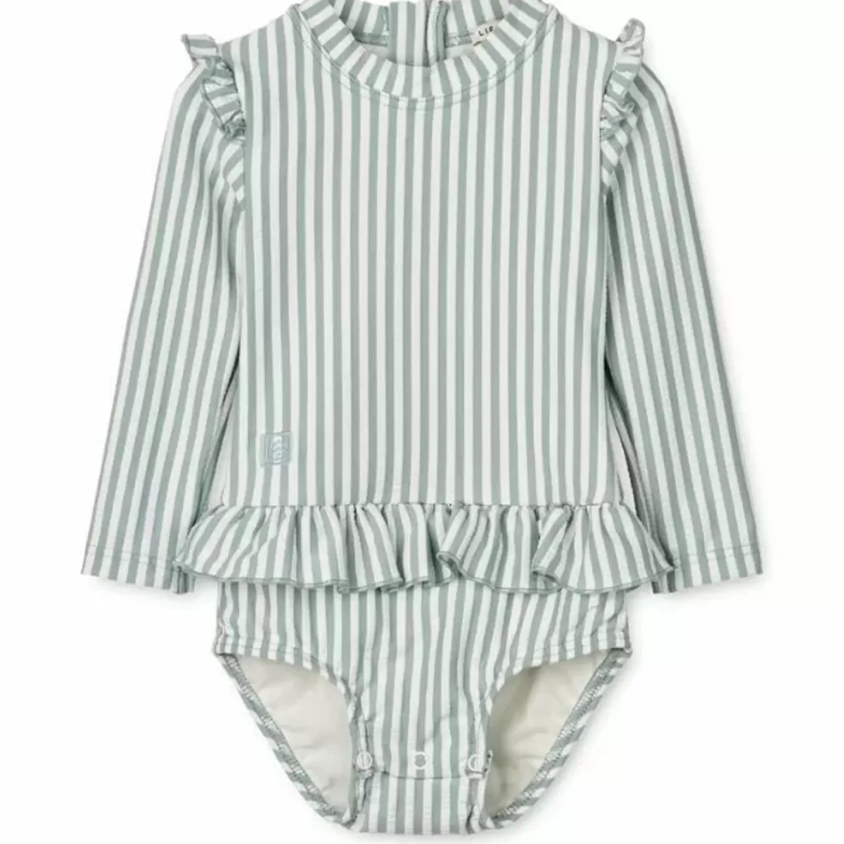 Zwemkleding-Liewood Lange Mouw Badpak Sille Stripe Sea Blue/White Bestellen - Shop Nu!