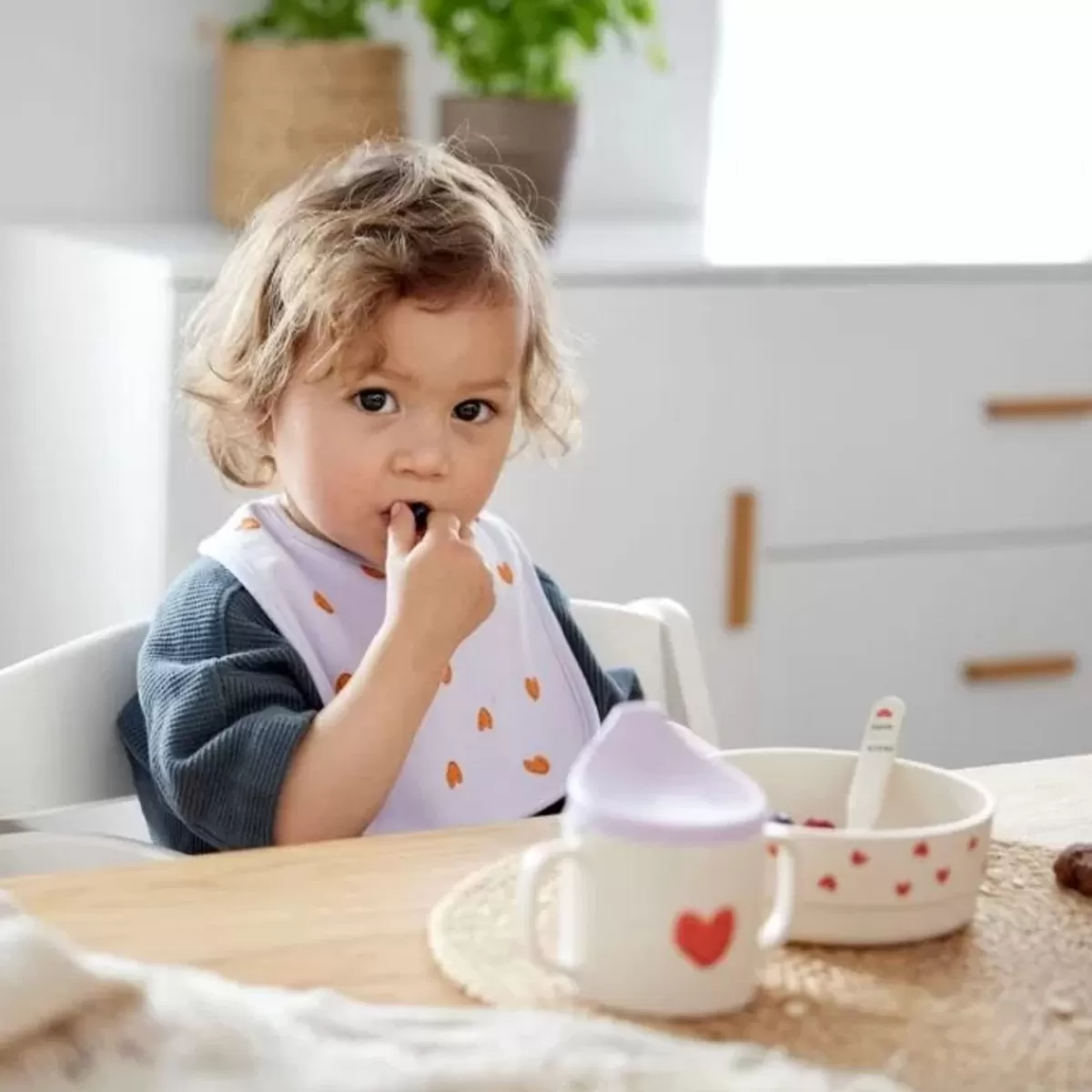 Slabbetjes-Lässig Lassig Happy Rascals Heart Lavender Slabben (5St) - Schattig En Waterdicht