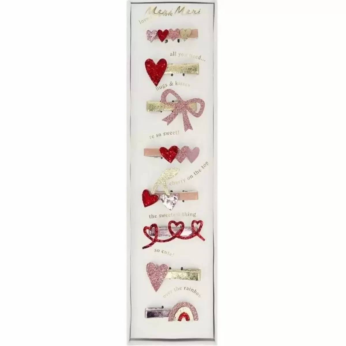 Haaraccessoires-Meri Meri Liefdevolle Valentijn Haarclipjes Set Van - Feestelijke Accessoires (8St)