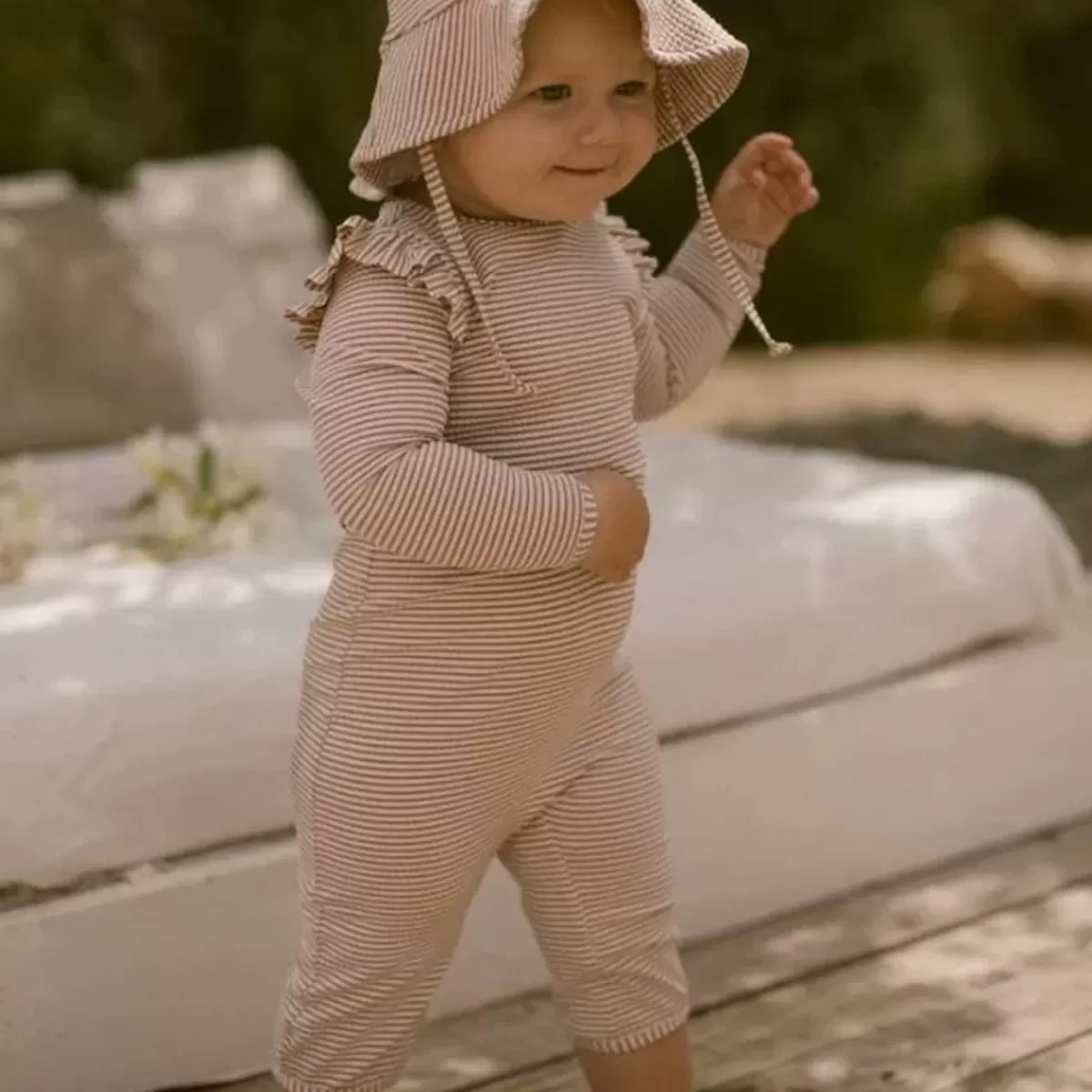 Zwemkleding-Lil' Atelier Lil' Atelier Zwempak Roze Met Ruches | Meisjes Badpak Met Ritssluiting