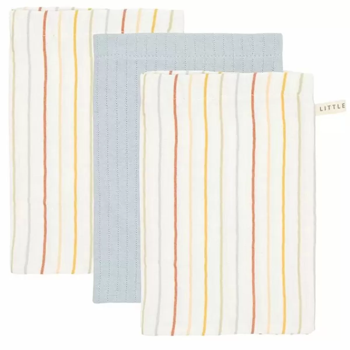 Washandjes-Little Dutch Washandjes Vintage Sunny Stripes/Blue (3St)
