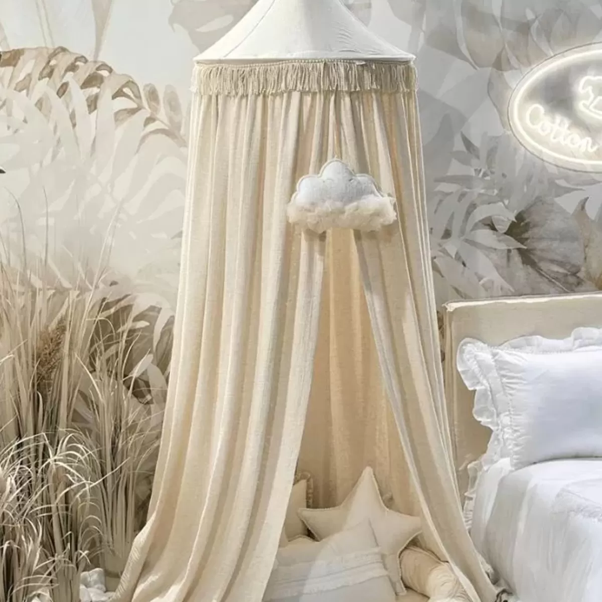 Bedhemels-Cotton & Sweets Luxe Boho Twist Maxi Bedhemel - Natuurlijke Elegance Van Cotton & Sweets