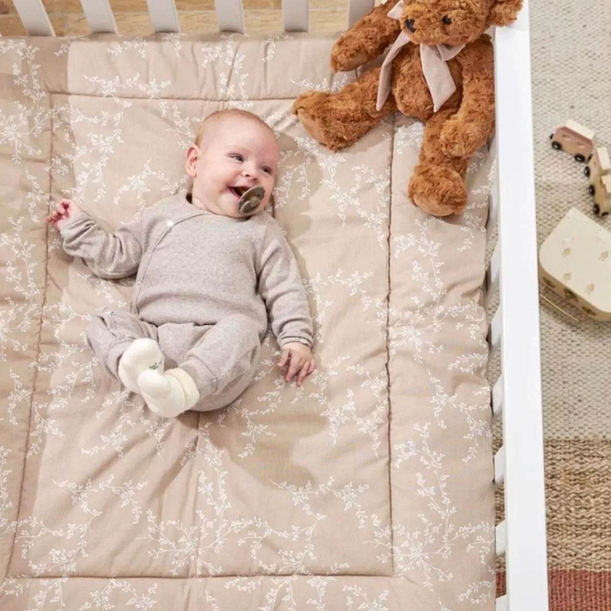 Boxkleden-Meyco Boxkleed Branches Zand 80X100Cm - Perfect Voor Stijlvolle En Comfortabele Babykamers