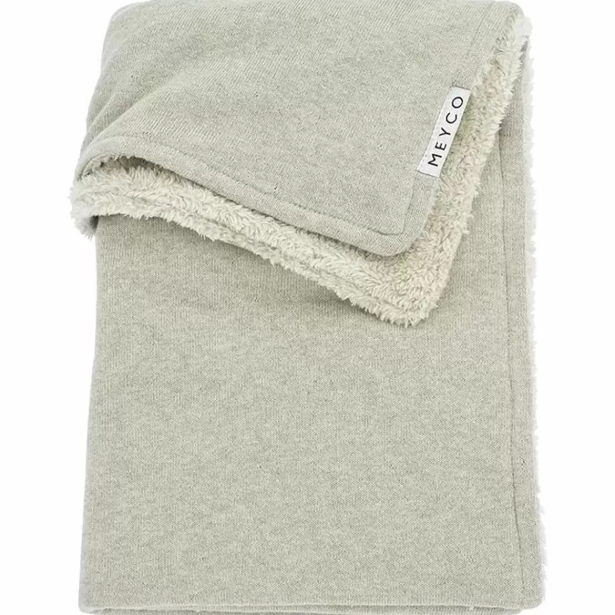 Dekentjes-Meyco Ledikantdeken Knit Basic Fleece Sand Melange