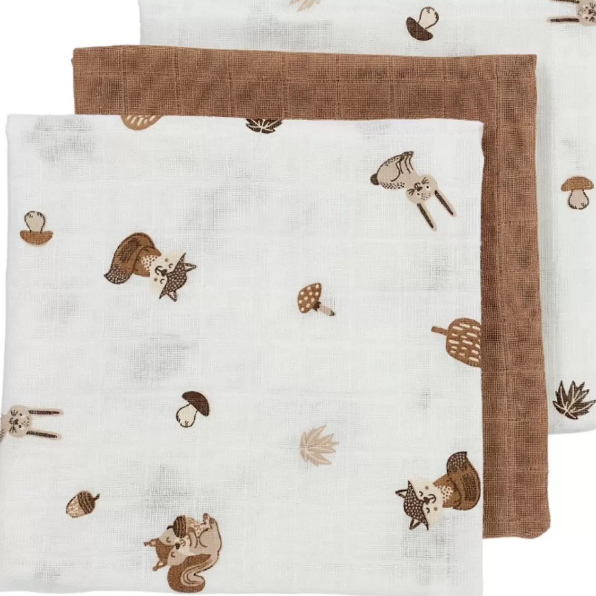 Hydrofiele Doeken-Meyco Ontdek 'S Hydrofiele Doeken Forest Animals In Toffee - 3 Stuks!