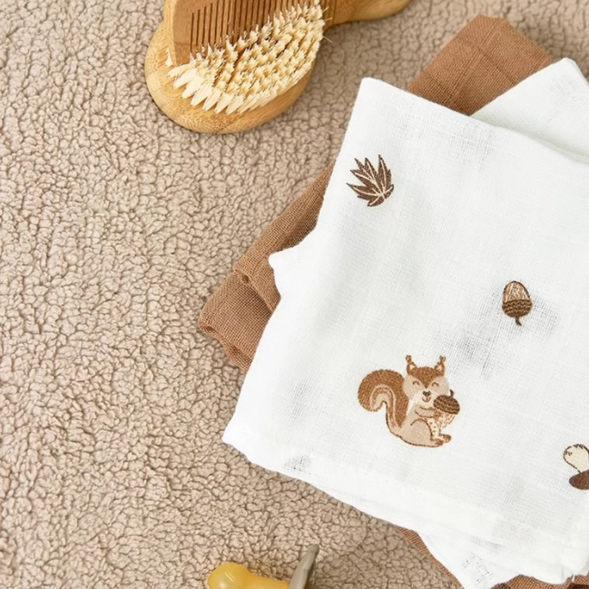 Hydrofiele Doeken-Meyco Ontdek 'S Hydrofiele Doeken Forest Animals In Toffee - 3 Stuks!