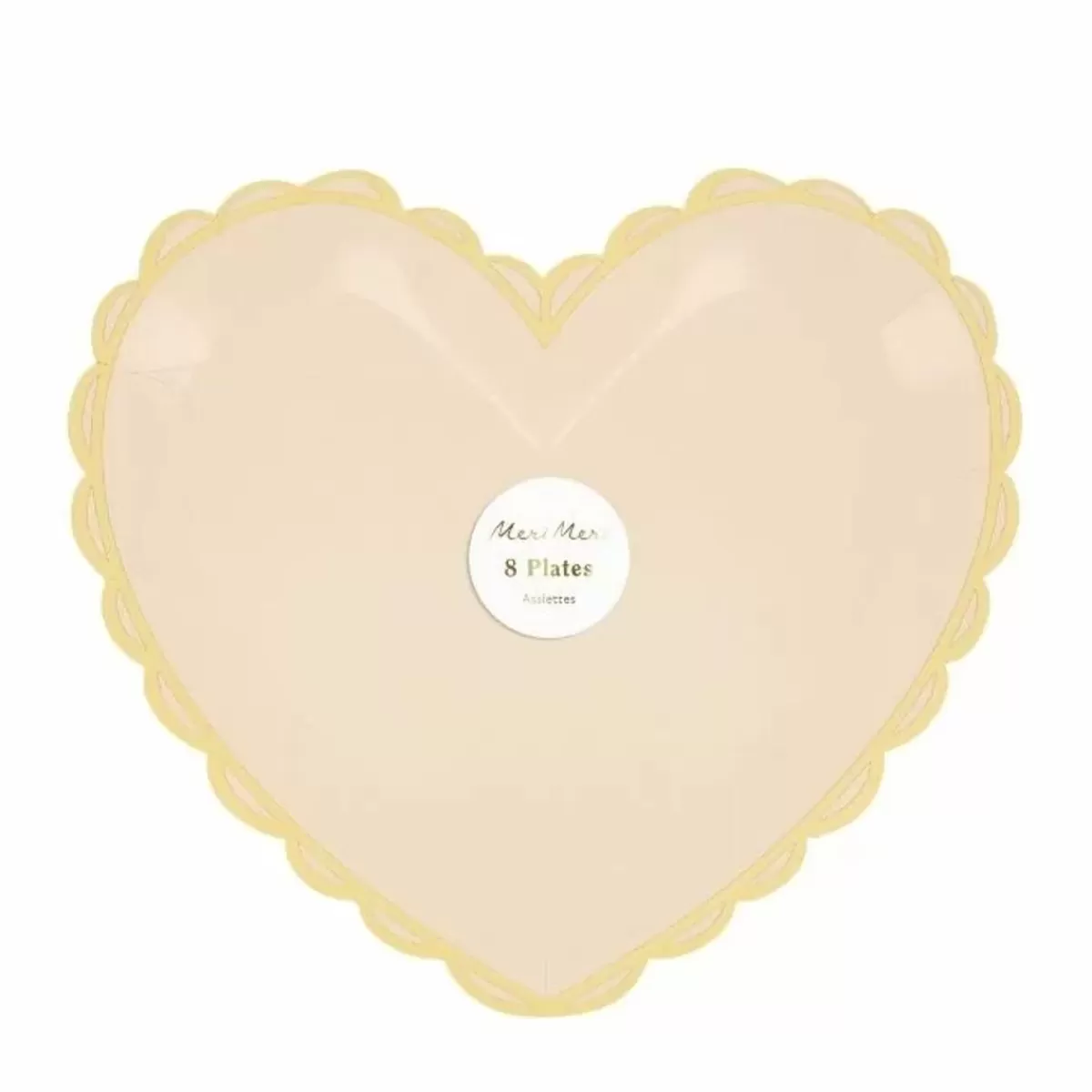 Valentijnsdag-Meri Meri Pastel Hearts Grote Papieren Feestbordjes Van (8St)