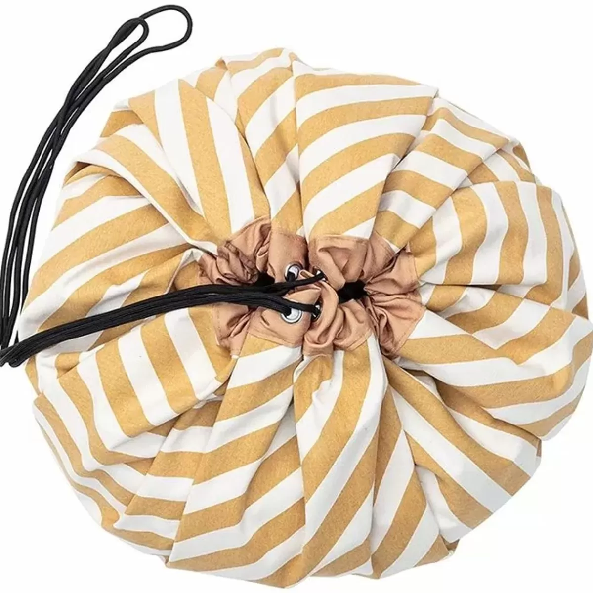 Speelkleden-Play & Go Play & Go Opbergzak En Speelmat Stripes Mosterd