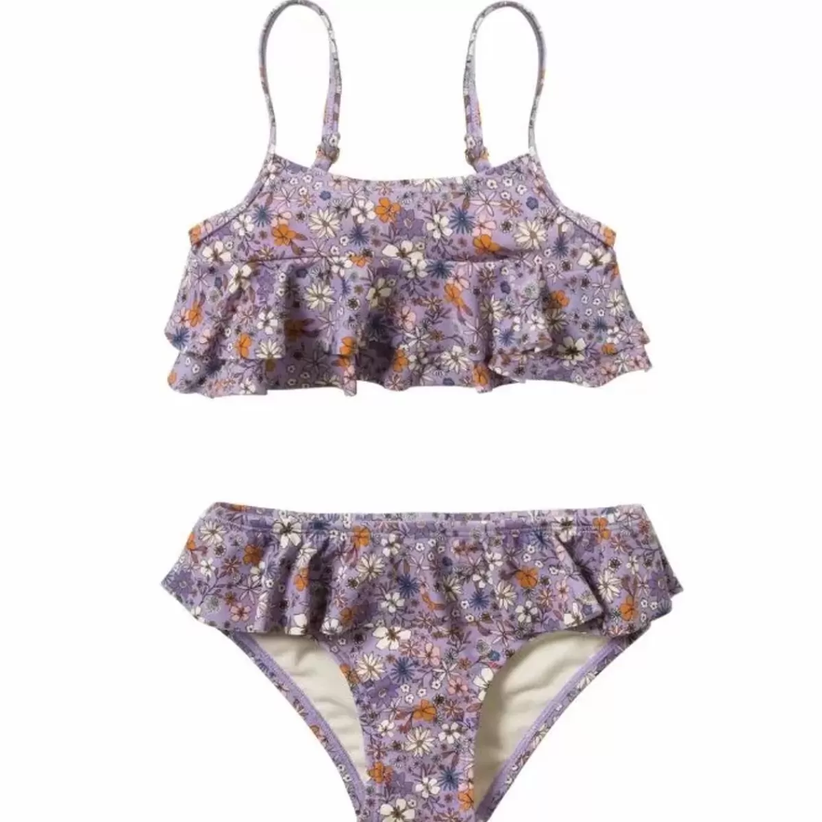 Zwemkleding-Salted Stories Sami Bikini | Maat 98/104 | Fleurs Chalk Violet | Upf50+