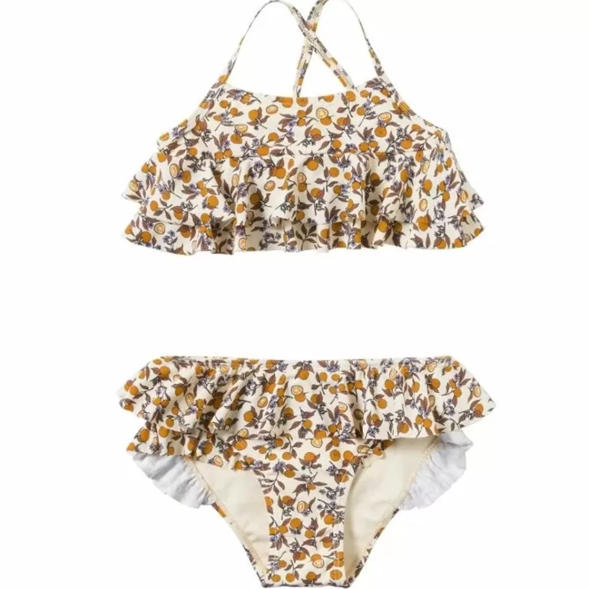 Zwemkleding-Salted Stories Sati L'Orange Bikini 98/104 | Zomerse Sinaasappelprint | Veilig Zwemmen Met Upf50+