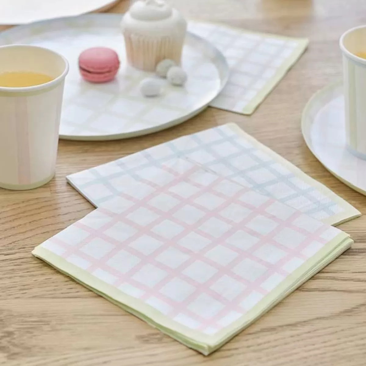 Pasen-Ginger Ray Servetten Ruitjes Pastel Hop Hop Hooray (16St)