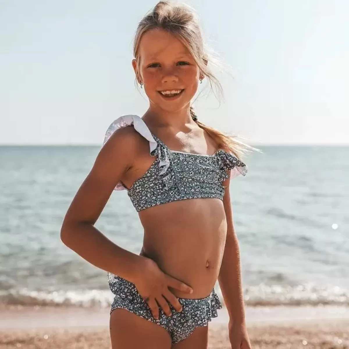 Zwemkleding-Salted Stories Stefanie Bikini Flore Dusk Blue Maat 98/104 |
