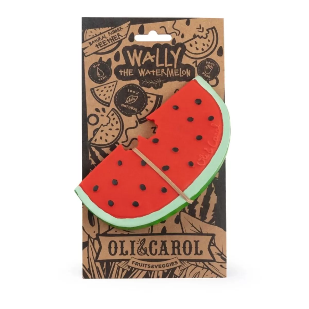 Babyspeelgoed-Oli&Carol Wally The Watermelon - Natuurlijke Rubberen Bijtspeeltje Voor Babys | Kidsdeco.Nl