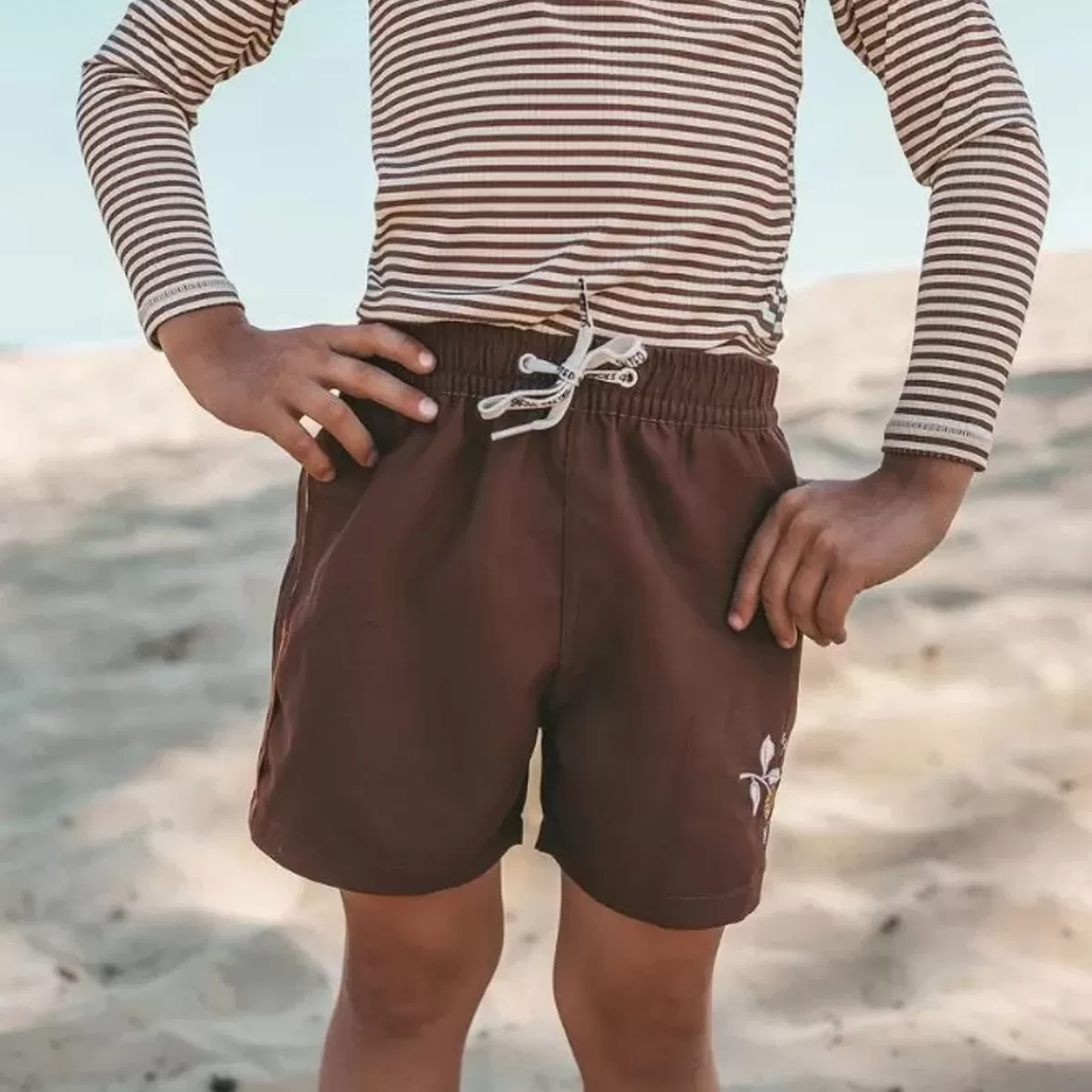 Zwemkleding-Salted Stories Zwembroek Stef In Solide Carob Bruin Bestellen -